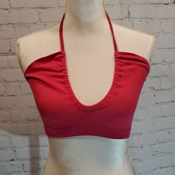 Out From Under pink ribbed crop top - Picture 1 of 4